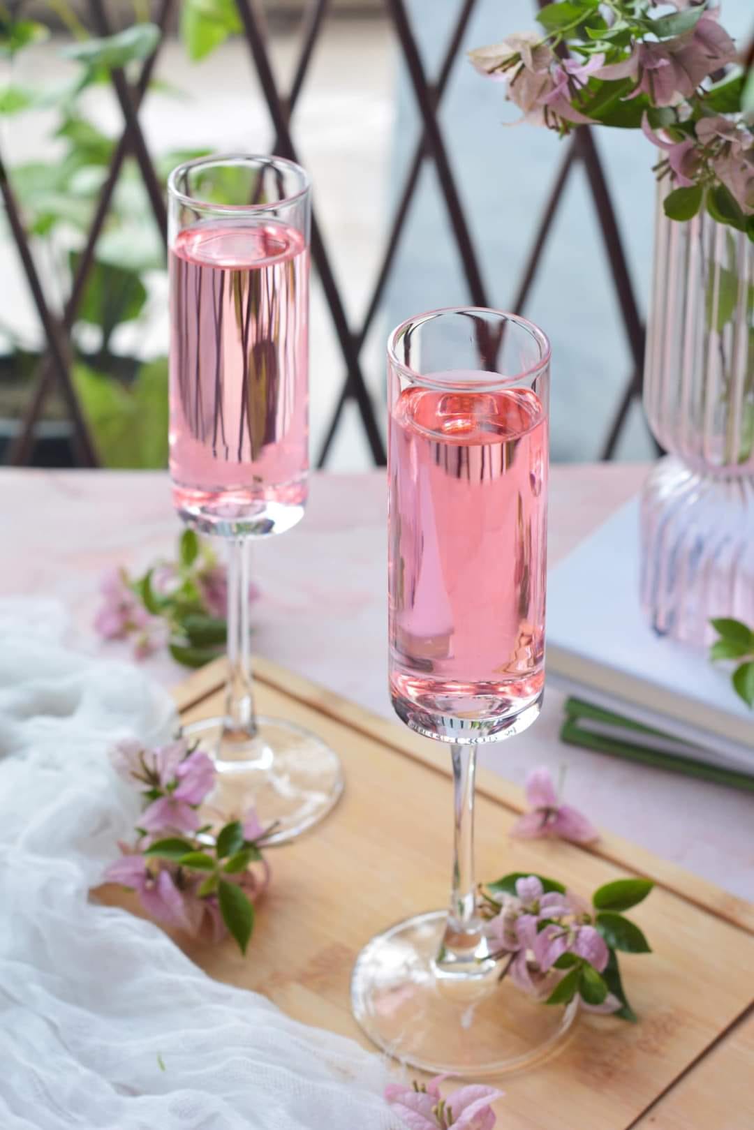 Two glasses of pink drink